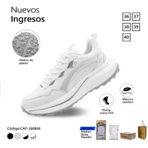 ZAPATILLA CAPARELA BLANCO/PLATA CASUAL