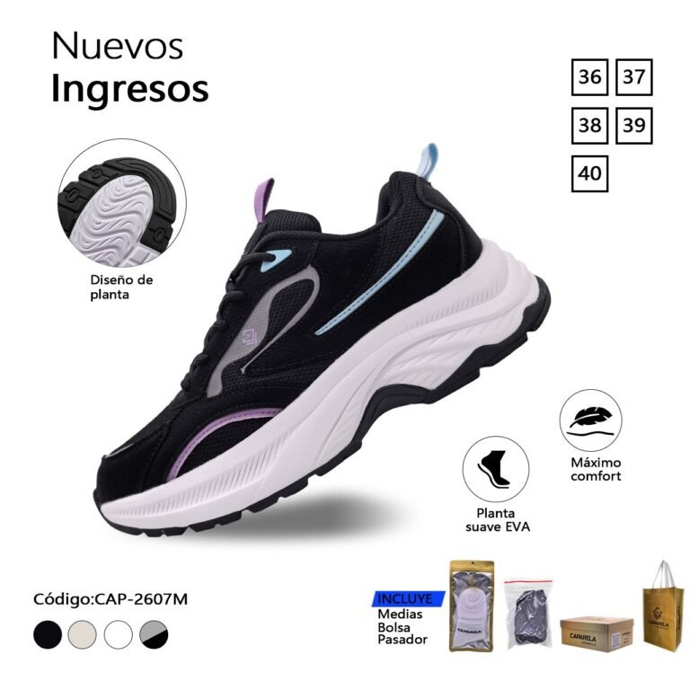ZAPATILLA CAPARELA NEGRO URBANA