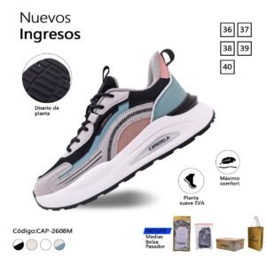 ZAPATILLA CAPARELA BEIGE/CELESTE DEPORTIVA