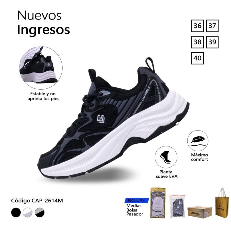 ZAPATILLA CAPARELA NEGRO URBANO