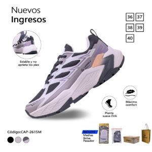 ZAPATILLA CAPARELA BEIGE/PLOMO TECNICO